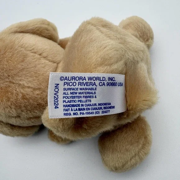 Aurora Palm Pals Original Tan Puppy‎ Dog Mini Plush Stuffed Animal Toy Mini Size - Picture 3 of 3